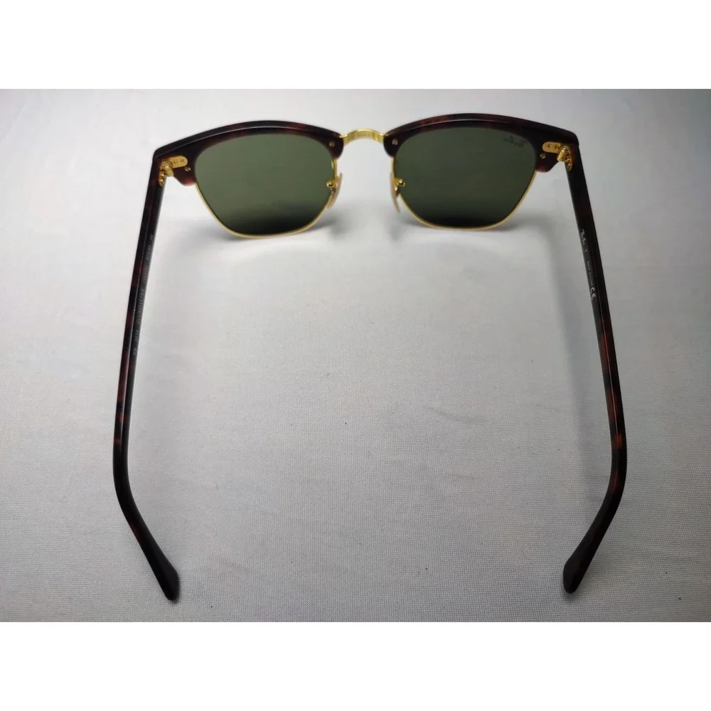 Ray-Ban RB3016 Clubmaster 51mm Tortoise Gold Green Lens Sunglasses